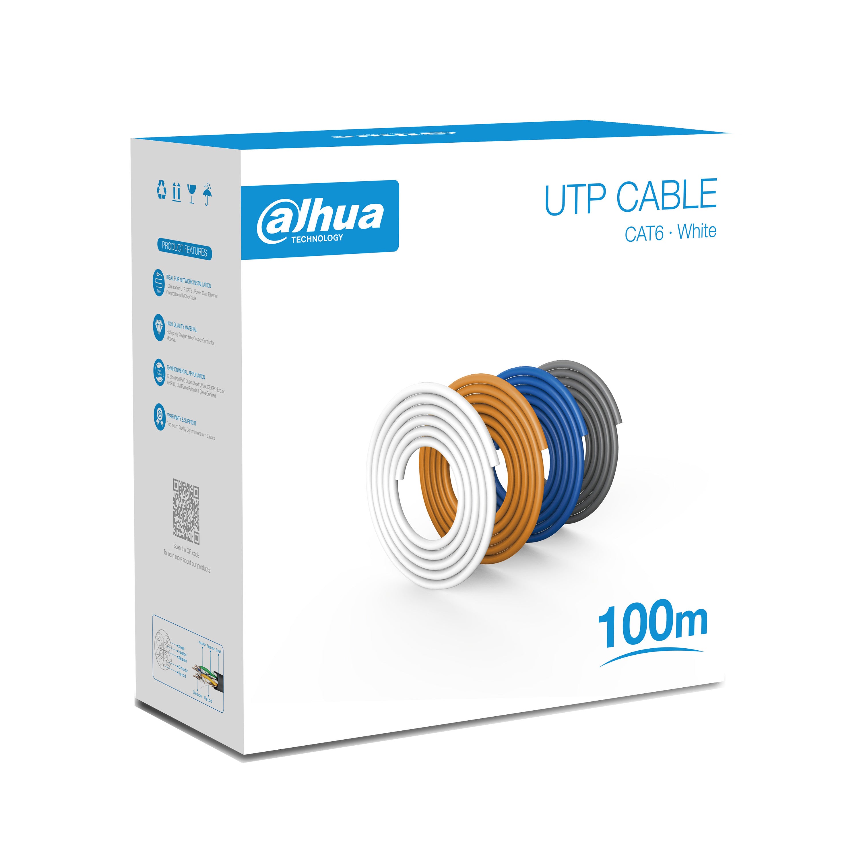 Cable UTP Dahua Categoria 6 100% Cobre 100 metros – Security Solution shop