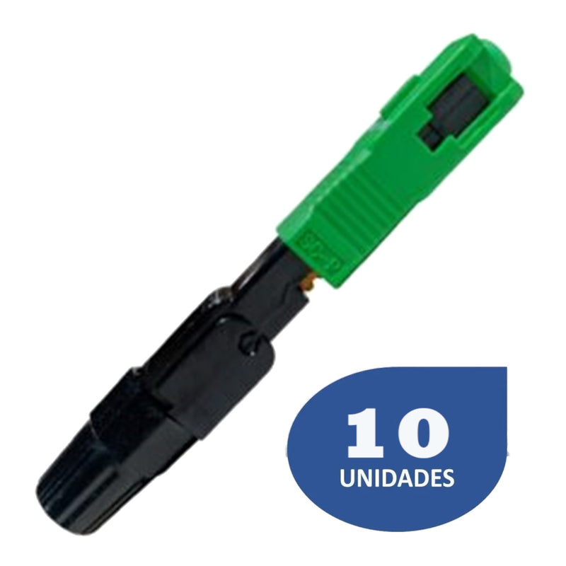 Pack 10 Conector SC-APC Para Fibra Óptica Wireplus Verde