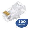 Paquete de 100 Conectores RJ45 Macho CAT6 para Cable de Redes