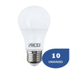 Foco LED A19 9W 6500K Aski-120025 Paquete de 10 Unidades