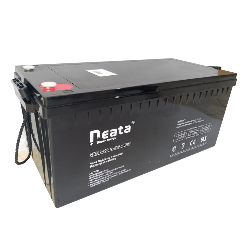 Baterías de Gel Neata 12V 200Ah para Sistemas UPS y Inversores de Cerco