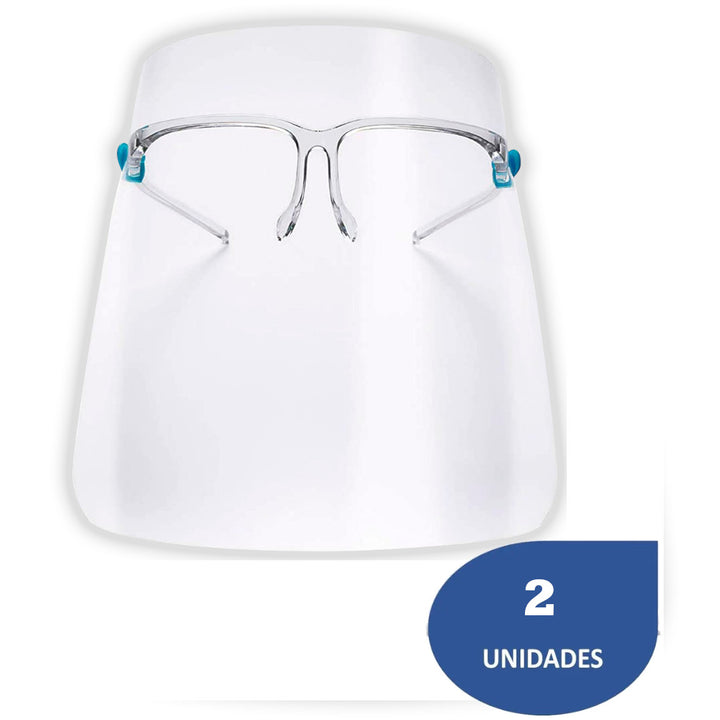 Careta Facial Protectora Transparente con Lentes - Pack de 2 Unidades