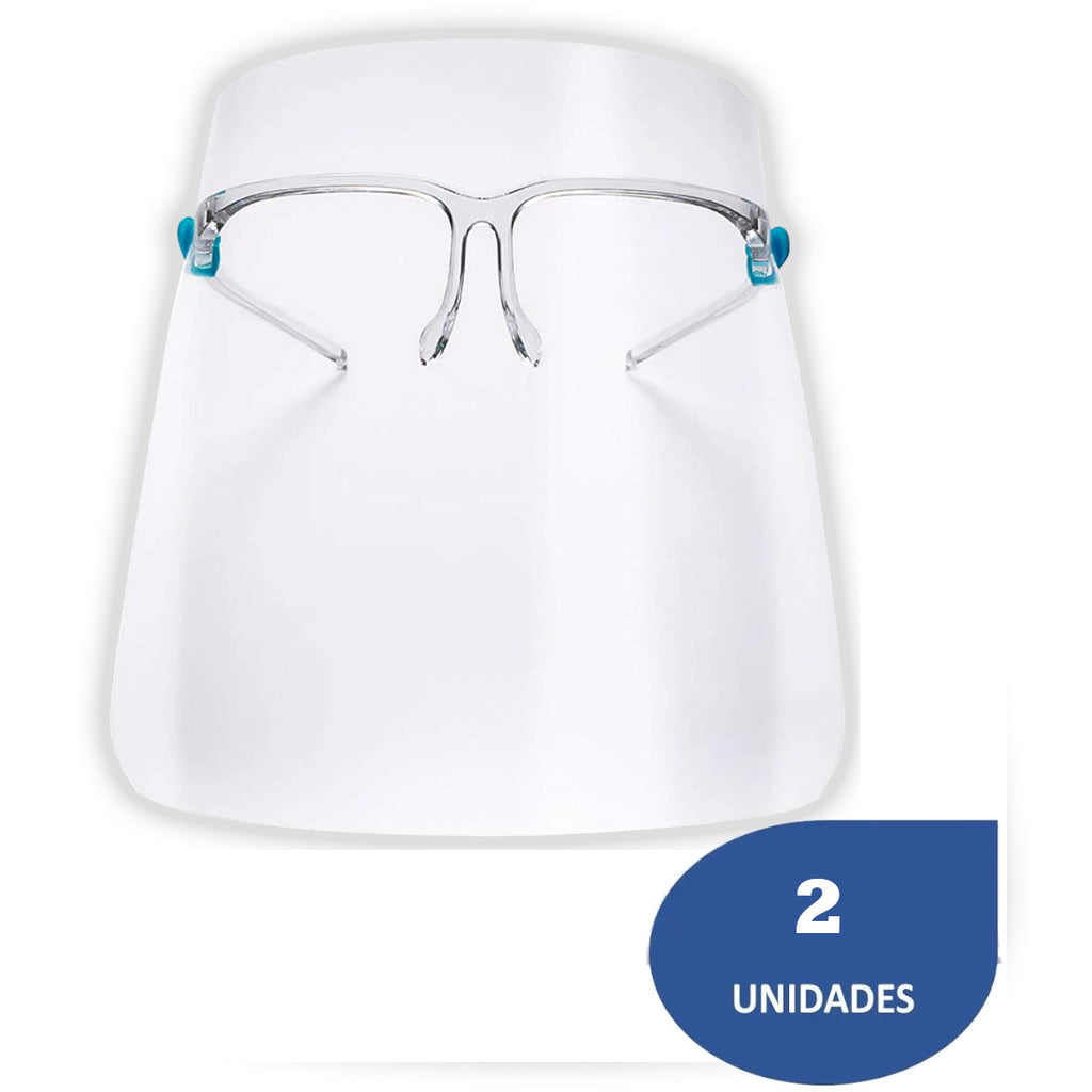 Careta Facial Protectora Transparente con Lentes Pack de