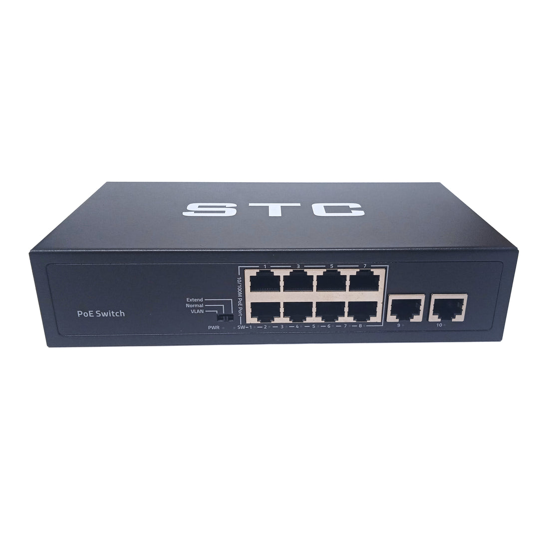 Switch STC 8 Puertos 10/100 Mbps Ethernet Rápido PoE STC-S0108P