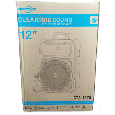 Corneta Portátil Karaoke con Micrófono Integrado de 12 Pulgadas - Greatnice GTS-1570