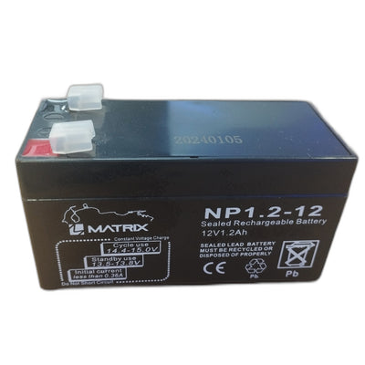 Batería Matrix 12V 1.2Ah para Cerco Eléctrico, Alarmas, CCTV y UPS