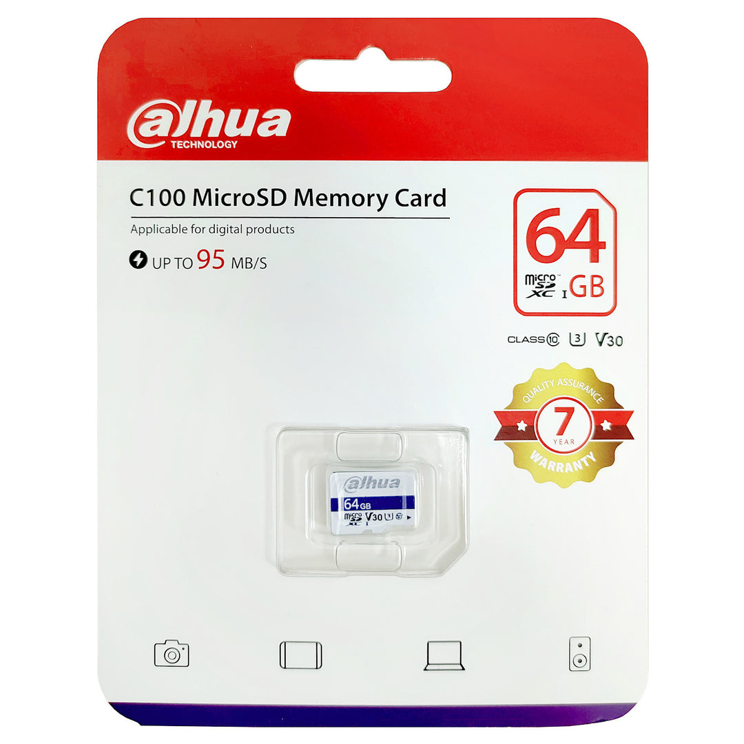 Tarjeta de Memoria Micro SD Dahua 64GB C100 para Uso Múltiple