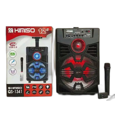 Corneta KIMISO QS-1341 de 12 Pulgadas con Micrófono Inalámbrico y Conectividad USB