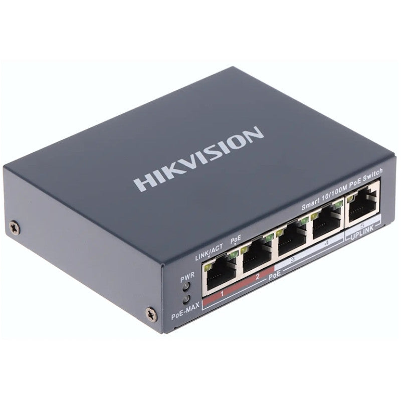 Switch Administrable HIKVISION 5 Puertos Con 4 Puertos PoE 10/100 Mbps