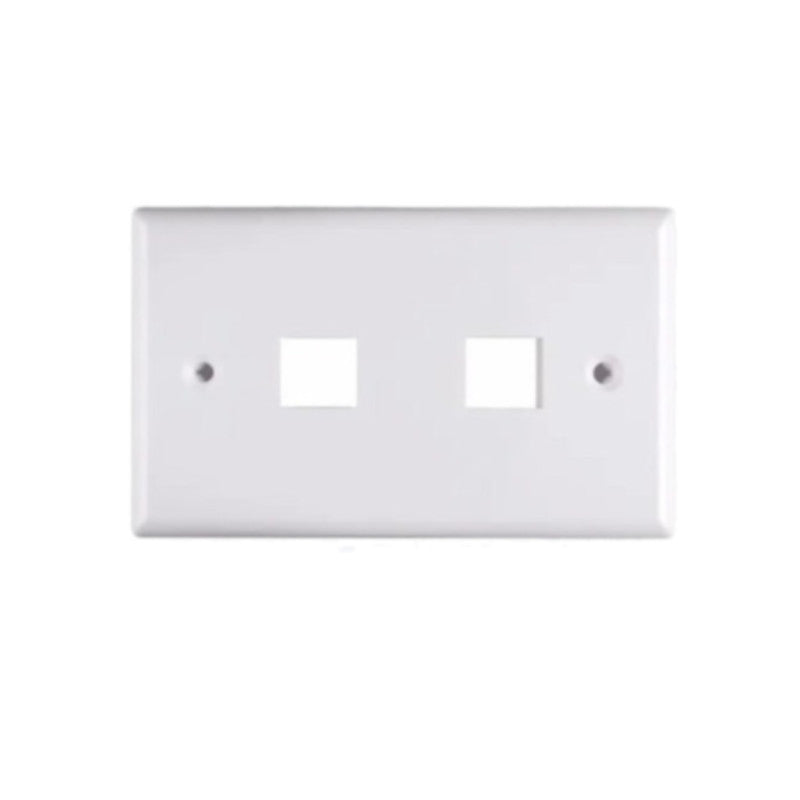 Face Plate Qnet Blanco 2 puertos Liso
