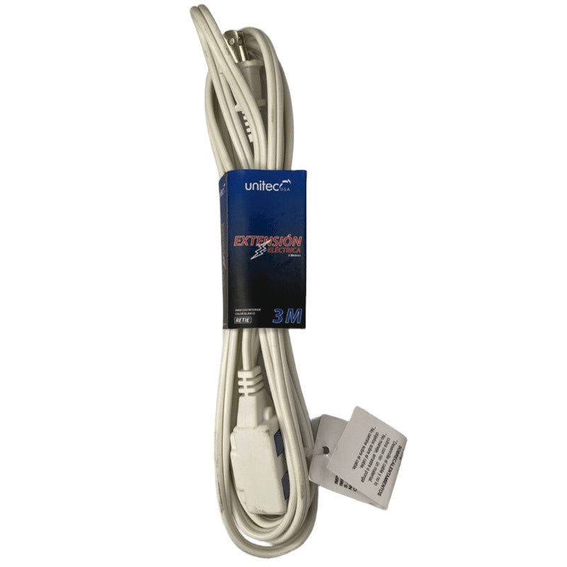 Extensión Electrica UNITEC 3 Metros 14 AWG Color Blanco