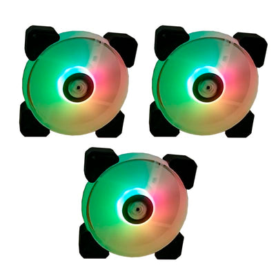 Kit Fan Cooler Rgb 3 En 1 + Controlador 12cm Gaming PC