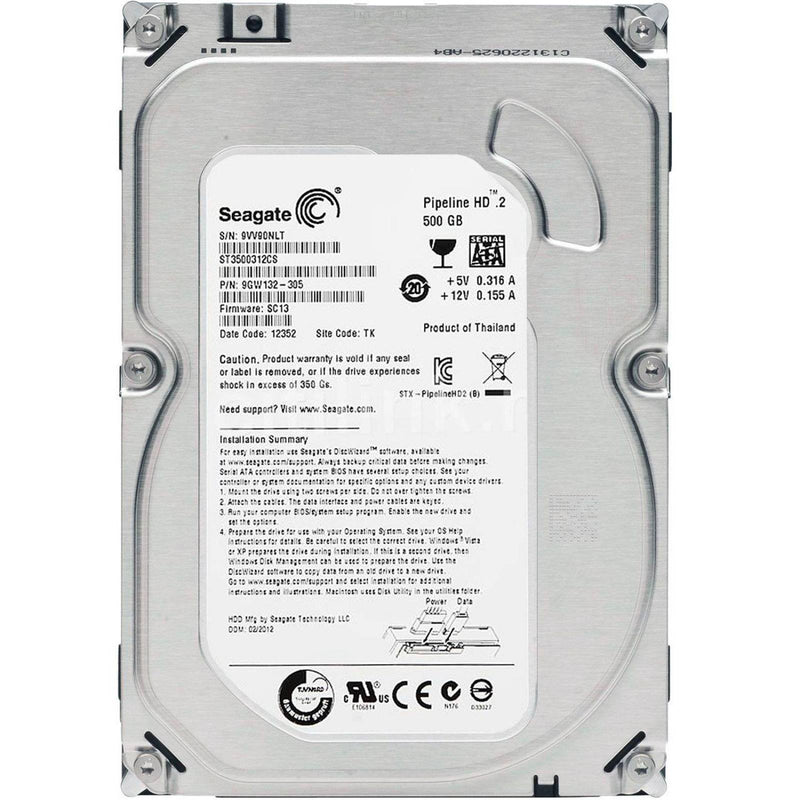 Disco Duro Refurbished 500GB 3.5" SATA 7200RPM - Ideal para PC y Servidores