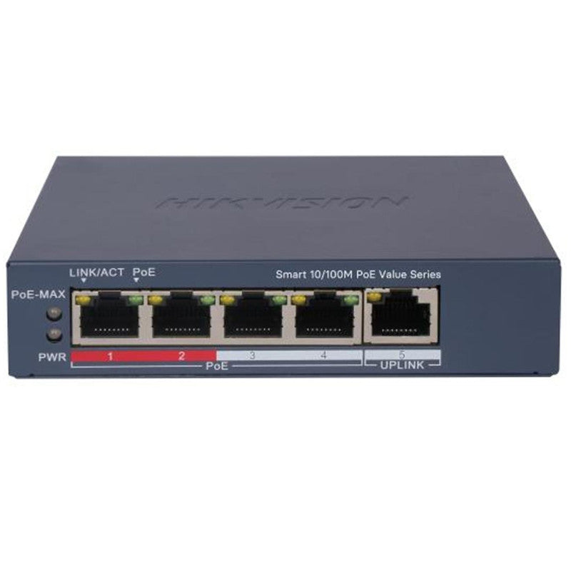 Switch Administrable HIKVISION 5 Puertos Con 4 Puertos PoE 10/100 Mbps