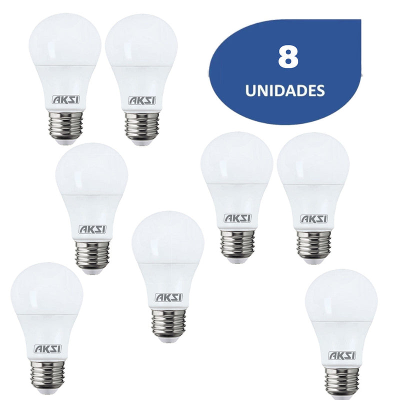 Foco LED Aksi A15 4W Luz Blanca - Kit de 8 Unidades