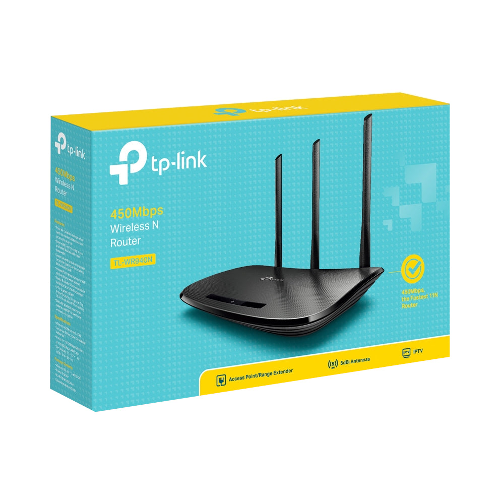 Router Inalámbrico Tp-Link 450 Mbps con 3 Antenas - Modelo TL-WR940N