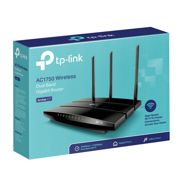 Router TP-Link AC1750 Gigabit Doble Banda Archer C7 - Alto Rendimiento y Compartición USB