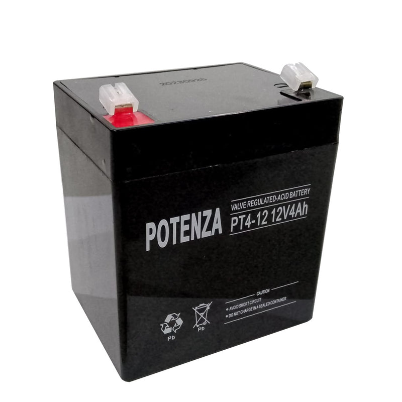 Batería Potenza 12V 4Ah para Respaldo de Energía, UPS y Alarmas de Cercos Eléctricos