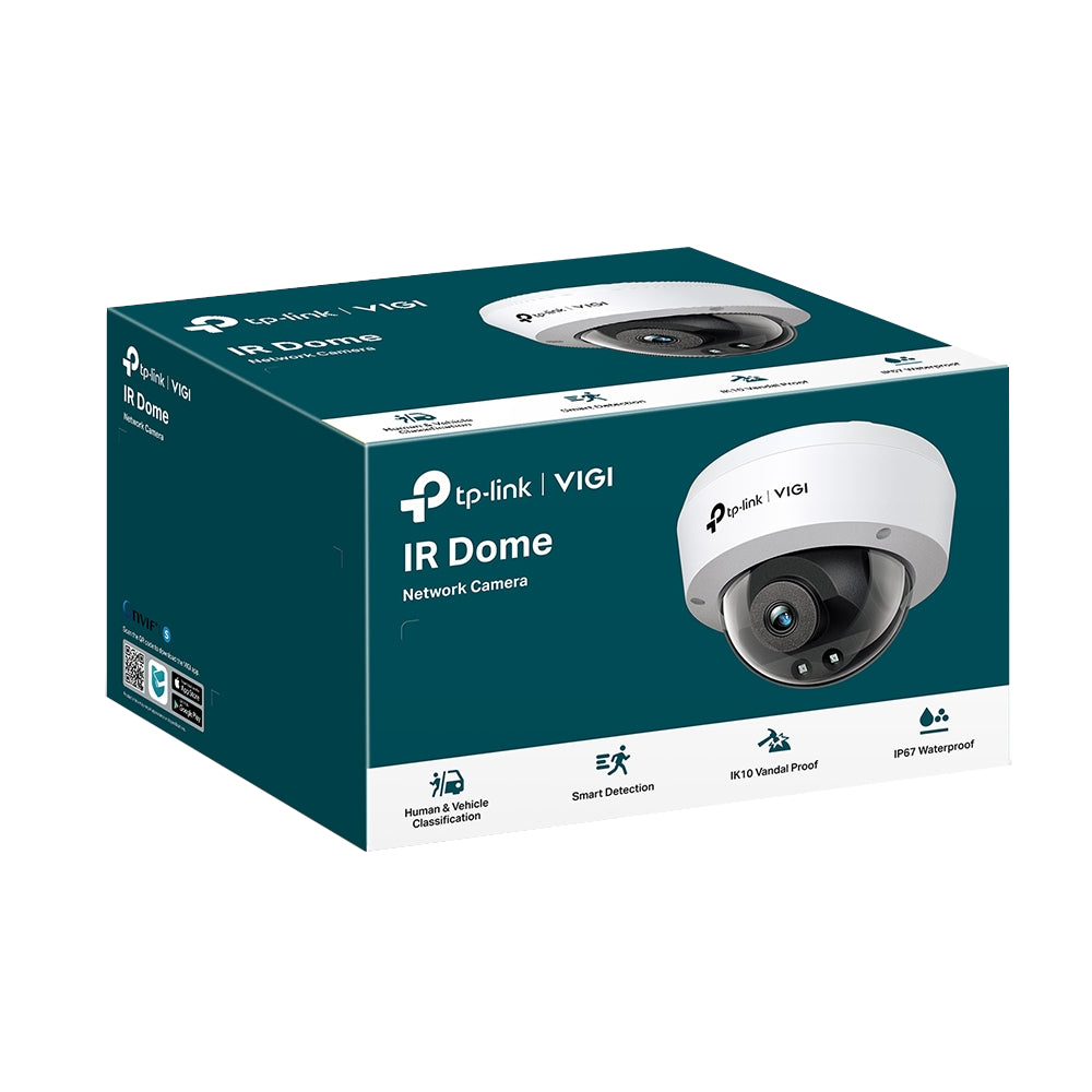 Cámara Domo TP-LINK VIGI 2MP 2.8MM IP Poe HD IK10 Onvif IP67 con Visión Nocturna y Alerta Móvil