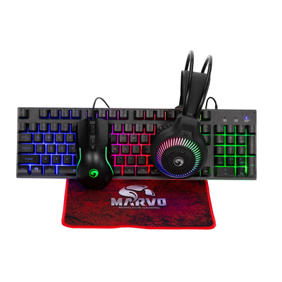 Teclado Combo Gaming Marvo CM416 Sp Loot 40 4 En 1 Rgb