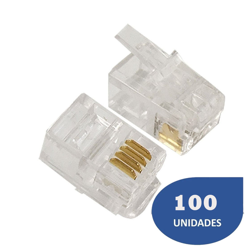 Conectores RJ9 para Auriculares de Telefonía - Paquete de 100 Unidades