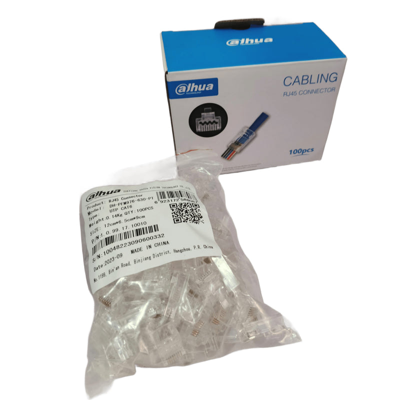 Conector DAHUA RJ45 CAT6 Passthrought 100 Unidades