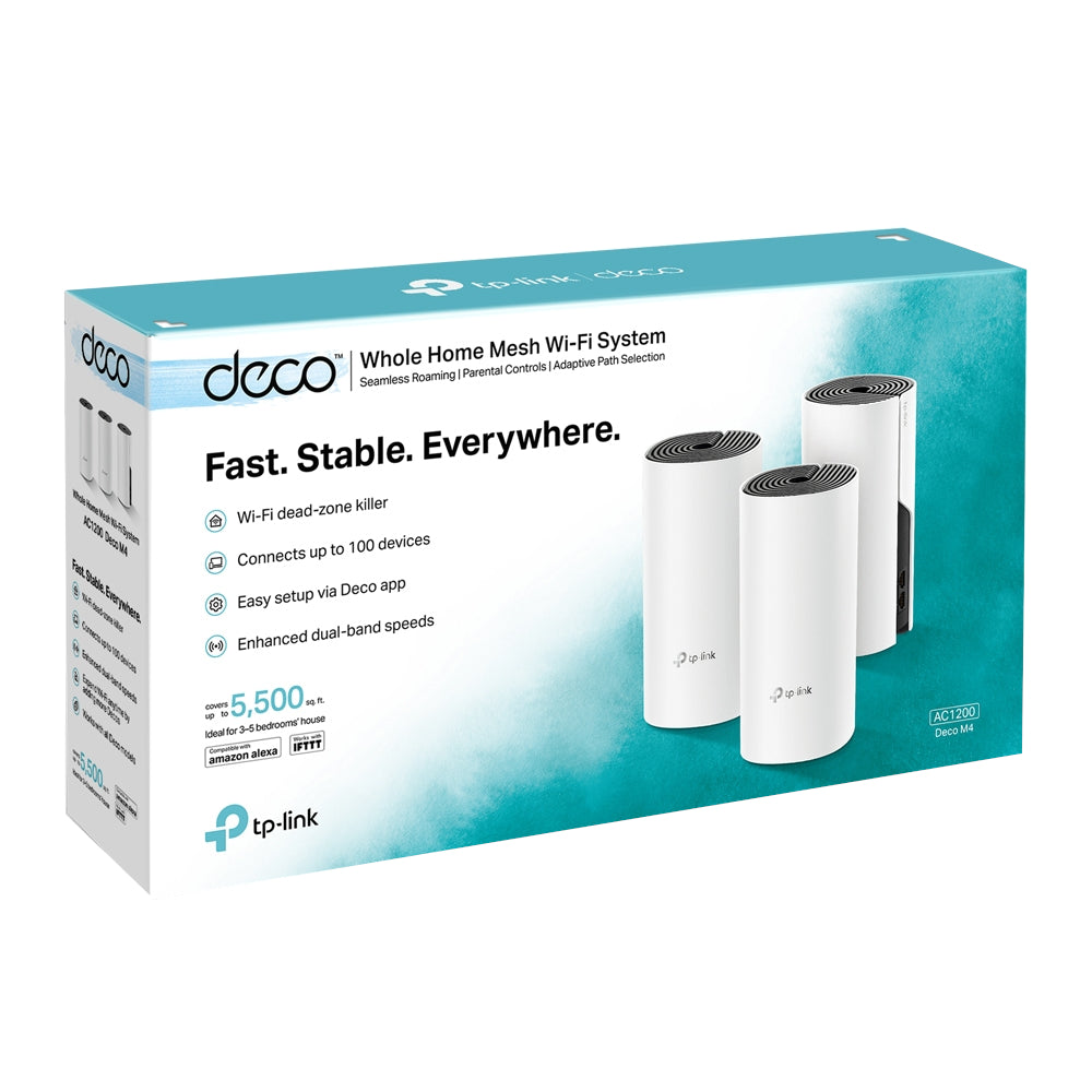 Sistema de Red Mesh TP-Link Deco M4 (Paquete de 3) AC1200 para Cobertura Wi-Fi Óptima