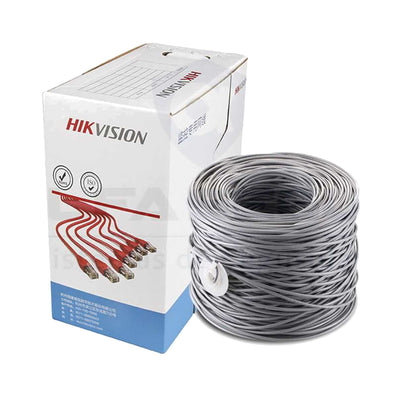 Bobina Cable UTP Hikvision CAT6 305mts 100% Cobre Gris