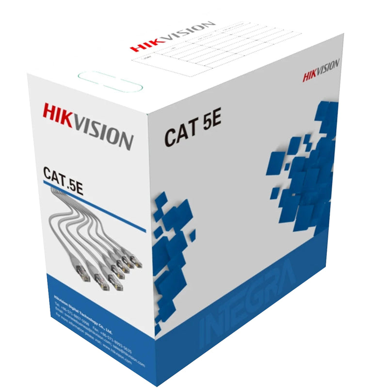 Bobina de cable UTP Hikvision 305 Mts Cat 5E 100% cobre