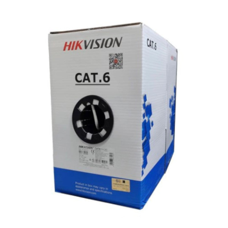 Bobina De Cable UTP Cat6 HIKVISION 305 Metros 100% Cobre Color Gris Interior