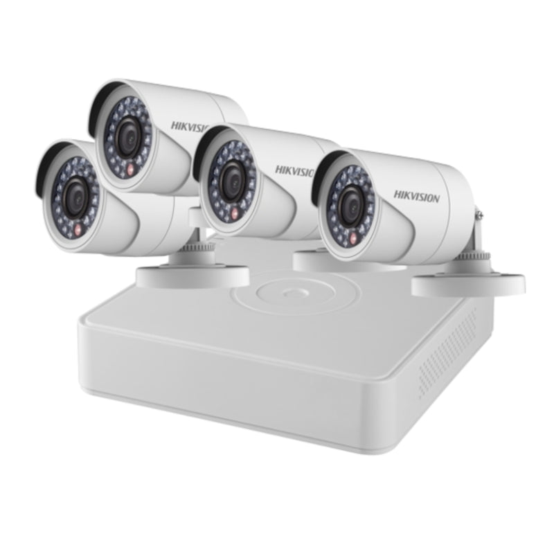 Kit de CCTV Hikvision IP de 8 Canales 4MP con 1 DVR 4CH y 4 Cámaras Bullet 1080P