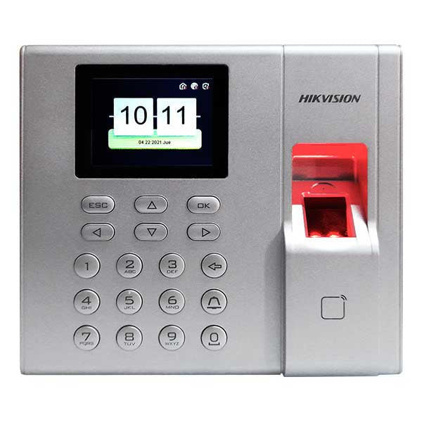 Control de Acceso Biométrico Hikvision para Gestión de Asistencia y Horarios con Lector de Huellas Dactilares DS-K1T8003EF