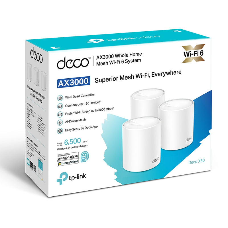 Router TP-LINK Deco X50 Doble Banda AX3000 Home Mesh Wifi 6 Para Interior (3-Pack)