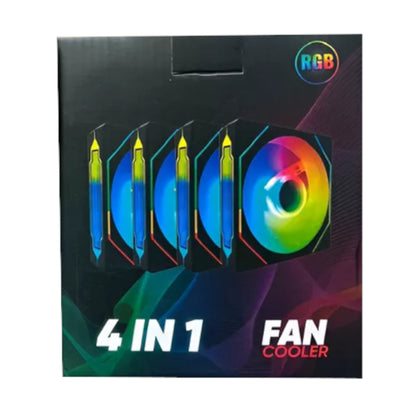 Kit Fan Cooler Rgb Leadertech 4 En 1 12cm Con Control Remoto