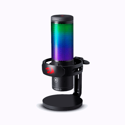 Microfono Redragon Fenris Gm301 Rgb Ajustable  - Tactil De Muteo Y Tactil De Iluminacion - Indicador Led - Cable 1.8Mts