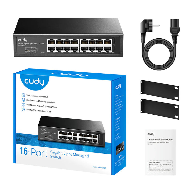 Switch CUDY Ethernet De 16 Puertos Gigabit 10/100/1000Mbps