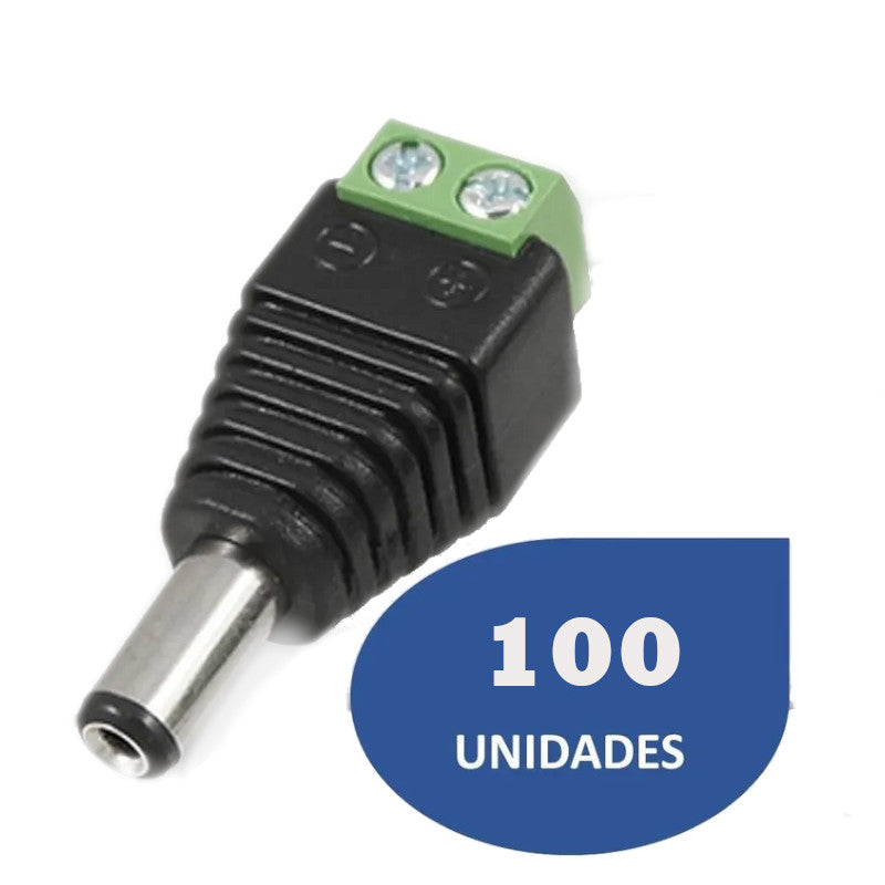 Bolsa de 100 Conectores Machos DC Plug para Corriente 12V