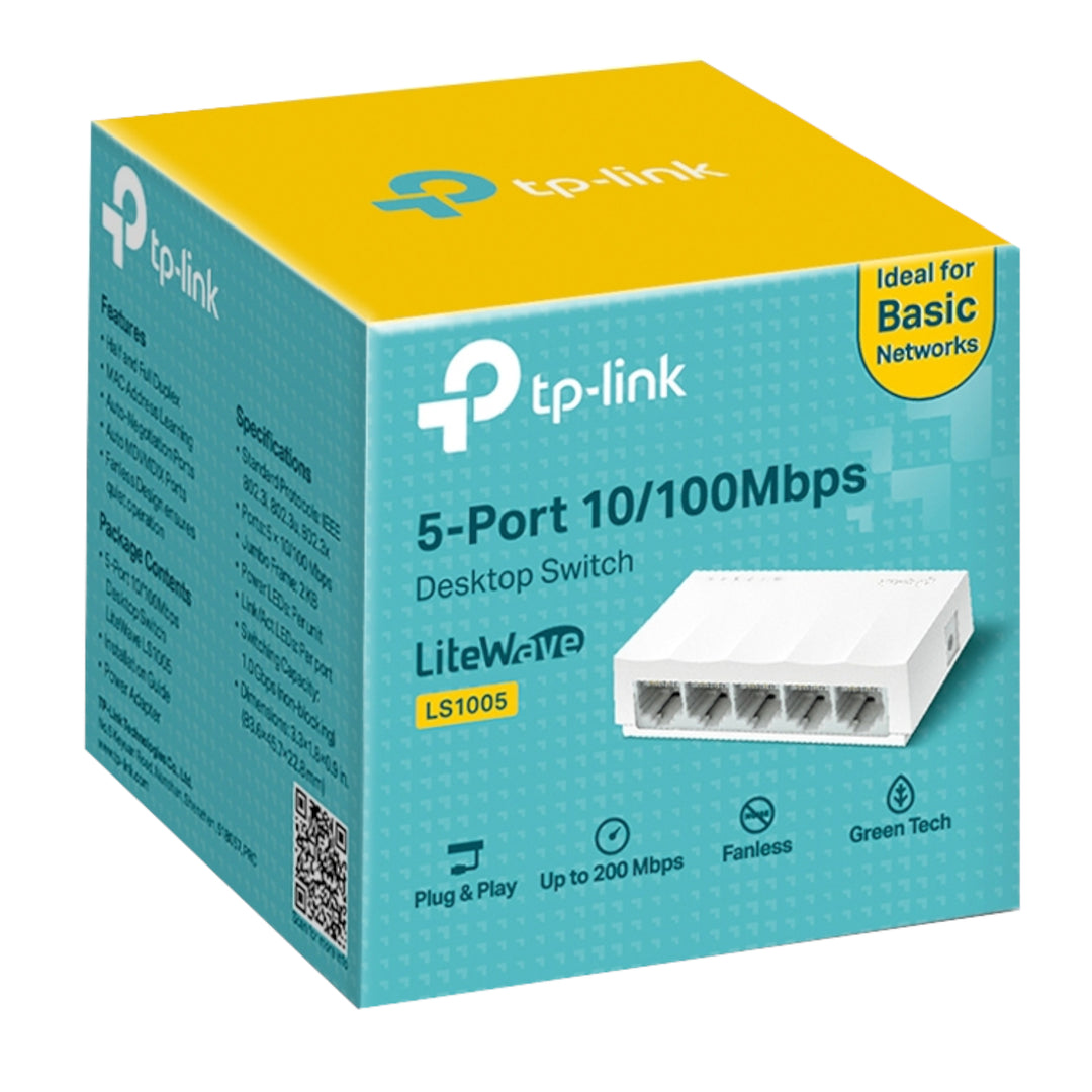 Conmutador de Red TP-Link 5 Puertos 10/100Mbps LS1005