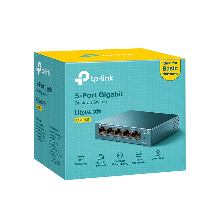 Switch Gigabit de Escritorio Tp-Link con 5 Puertos LS105G