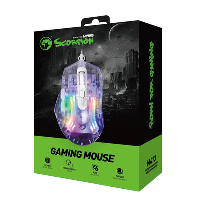 Mouse Marvo M413 MISTIC 40 Transparente Rgb 6 Botones