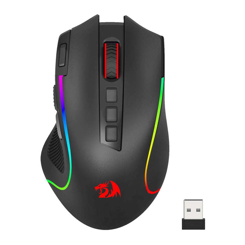 Mouses Redragon Inalambrico Predator Pro Rgb 8000 Dpi Con 9 Botones Programables Y 7 Modos Retroiluminados, Bt Y 2.4G, Software Compatible Con Teclas Diy
