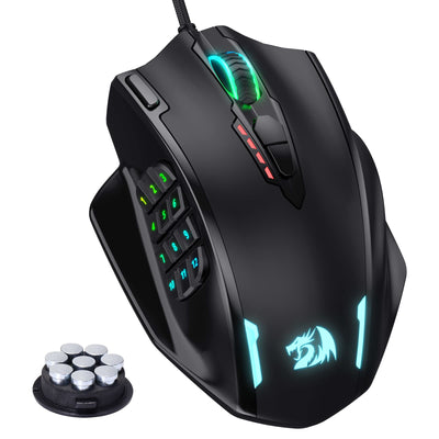 Mouse Gaming Redragon M908 RGB negro 20 botones 12400 DPI