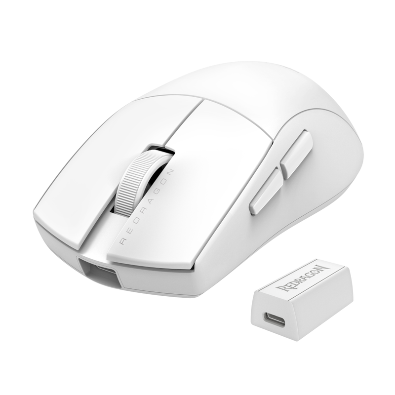 Mouse Gamer Redragon Inalambrico 2.4 Ghz Con Usb-C King Pro 4K Blanco Modelo M916W-Pro-4K