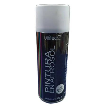 Pintura En Spray - Aerosol UNITEC 400G Color Blanco Mate 