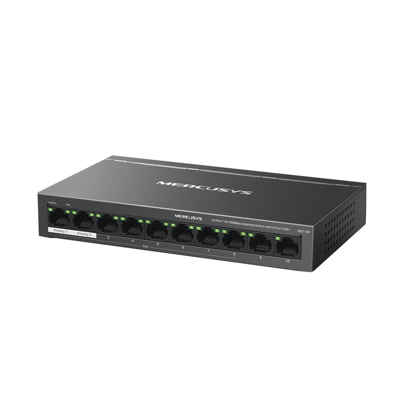 Switch De Escritorio MERCUSYS Gigabit 10 Puertos Con 8 POE