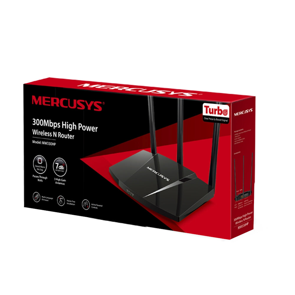 Router Mercusys MW330HP de Alta Potencia con 3 Antenas y Velocidad de hasta 300 Mbps