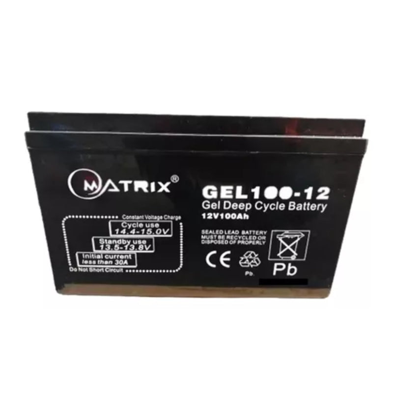 Batería Gel Matrix 12V 100Ah para Ciclo Profundo y Cerco Eléctrico