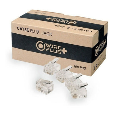 Pack de 100 Conectores RJ9 de Alta Calidad WIREPLUS