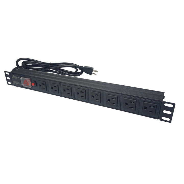 Regleta PDU Rackeable Netlinks 8 Tomas 15A 1875W con Tornillos - Ideal para Montaje en Rack y Pared