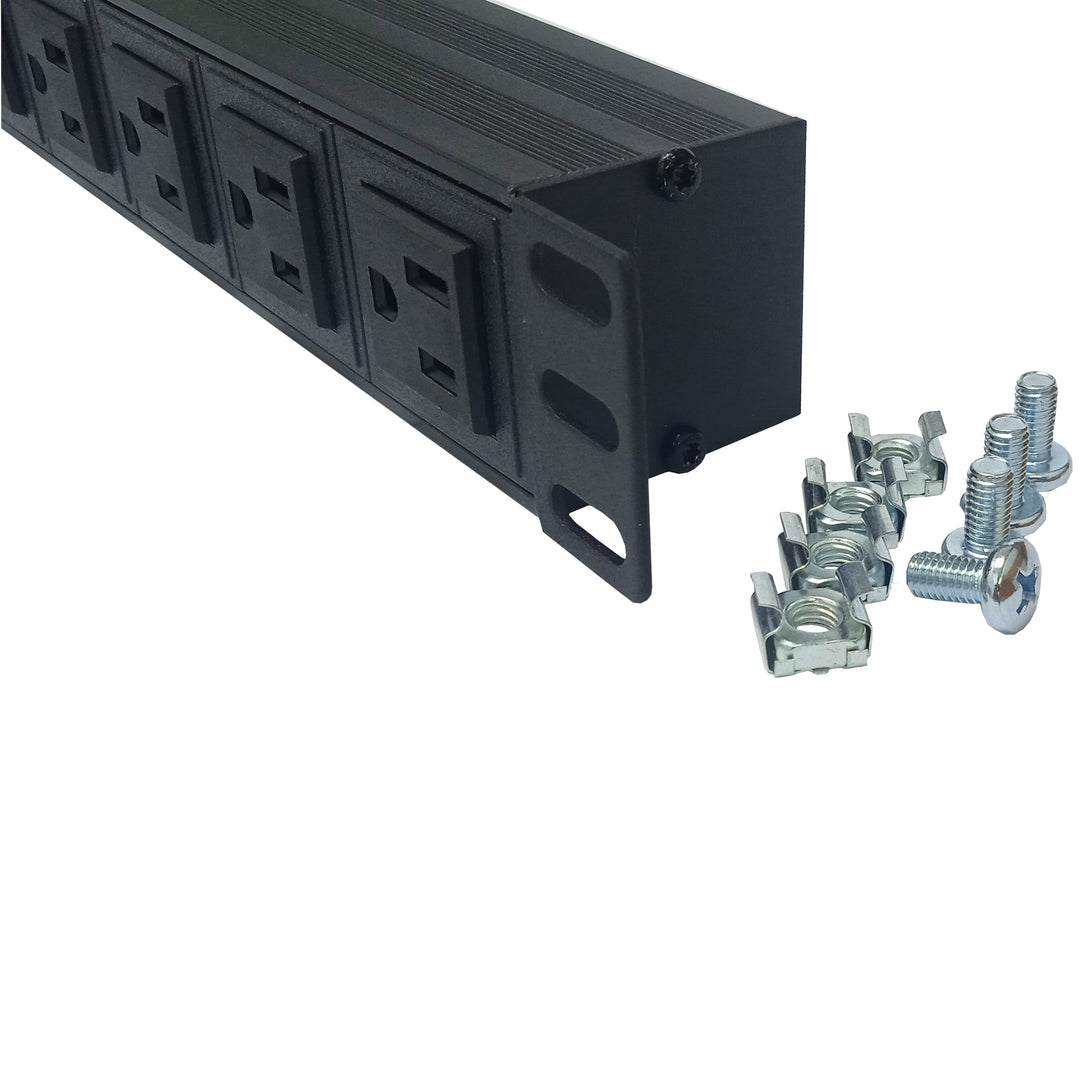 Regleta PDU Rackeable Netlinks 8 Tomas 15A 1875W con Tornillos - Ideal para Montaje en Rack y Pared